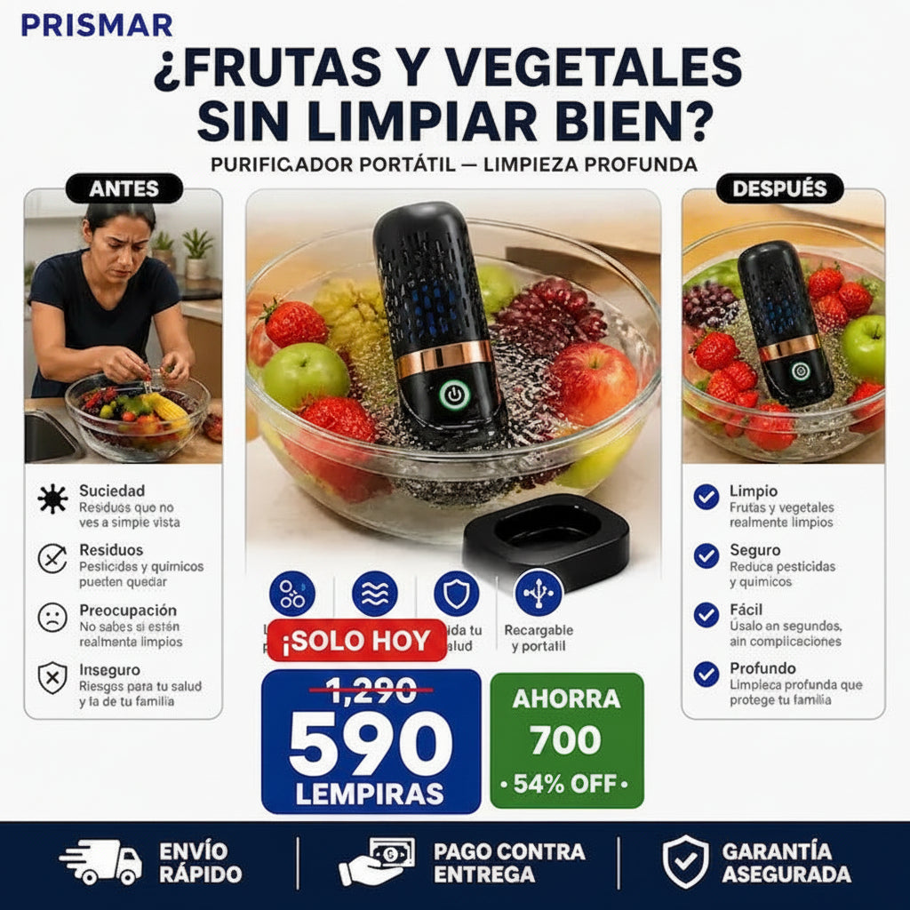 Purificador Portátil para Frutas y Vegetales