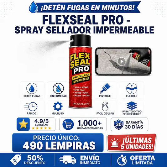 FlexSeal Pro – Spray Sellador Impermeable Antifugas