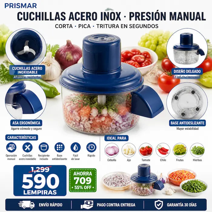 Picador Manual de Frutas y Verduras — Picá Cebolla, Ajo y Tomate en Segundos Sin Llorar Ni Ensuciarte las Manos