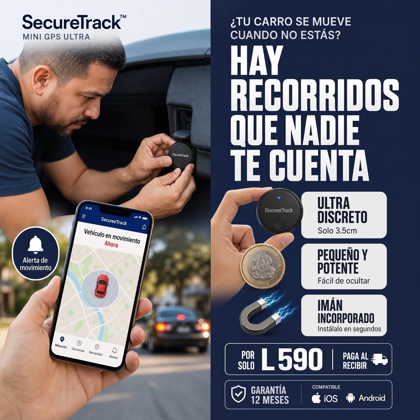 SecureTrack™ – Rastreador GPS para Vehiculos, Mascotas , personas y más Garantía 12 Meses