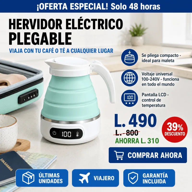 Hervidor Eléctrico Plegable Portátil para Viajes | Amazon Garantia y Certificado | FoldBoil Pro - Inversiones Alkosto