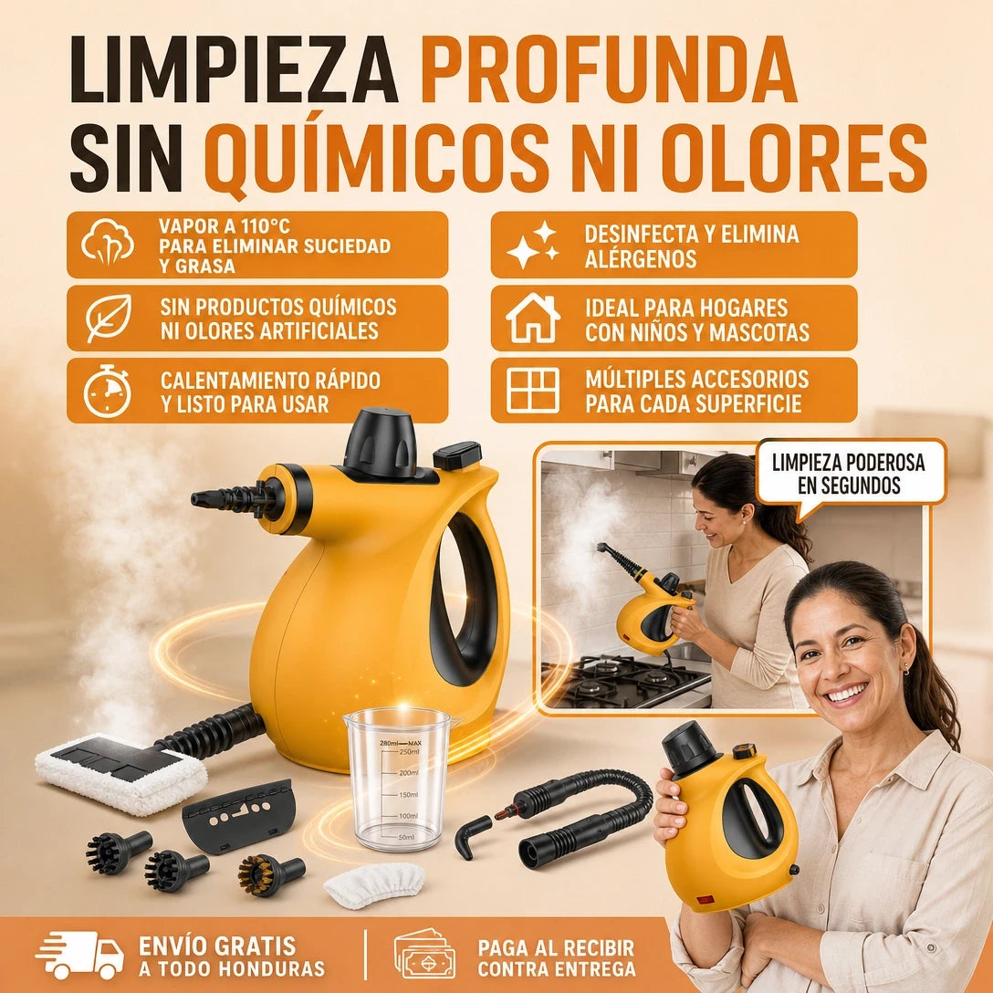 SteamPro™ Limpiadora a Vapor Multipropósito | Garantía 12 Meses |