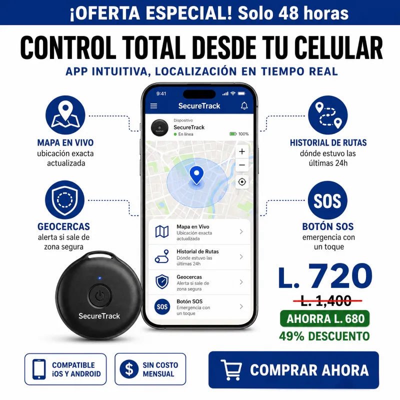 SecureTrack™ – Rastreador GPS para Vehiculos, Mascotas , personas y más Garantía 12 Meses