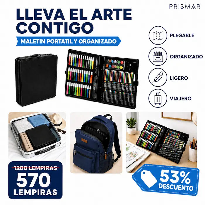 Artist's Corner — Set de Arte 150 Piezas · Maletín Plegable · Non-Toxic · Niños 6+ - imagen 3