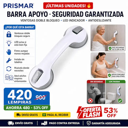 🛁🛡️ Agarradera de Seguridad para Baño — Sin Taladro | Indicador Verde | Instalada en 5 Segundos ✅💧
