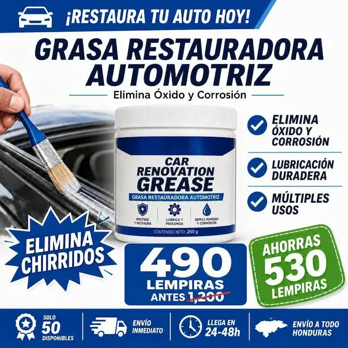 Car Renovation Grease / Restaurador y Lubricante Automotriz Multifuncional Certificado y Garantia incluida