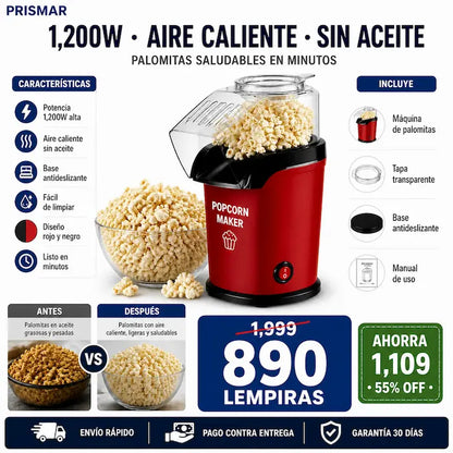 Máquina Eléctrica para Palomitas CrispyPop™ | Palomitas Caseras en Minutos
