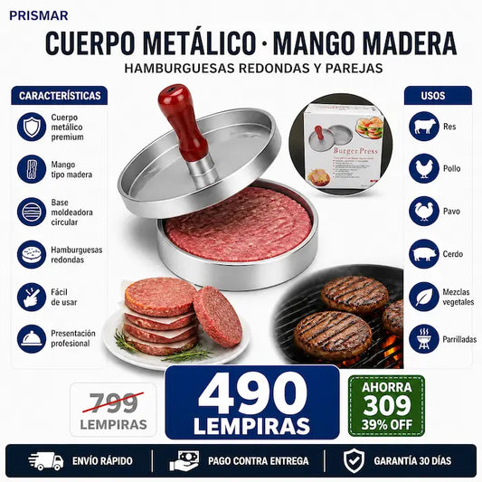Burger Press Premium para Hamburguesas Uniformes