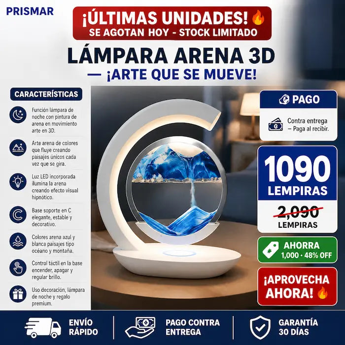 Lámpara de Arena 3D Night Light — Decoración Premium