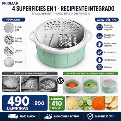 Rallador con recipiente contenedor