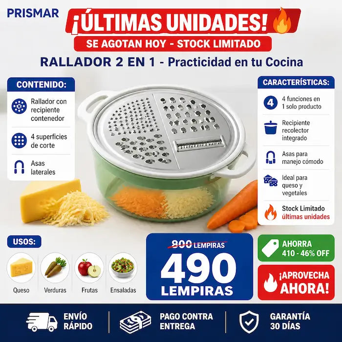 Rallador con recipiente contenedor