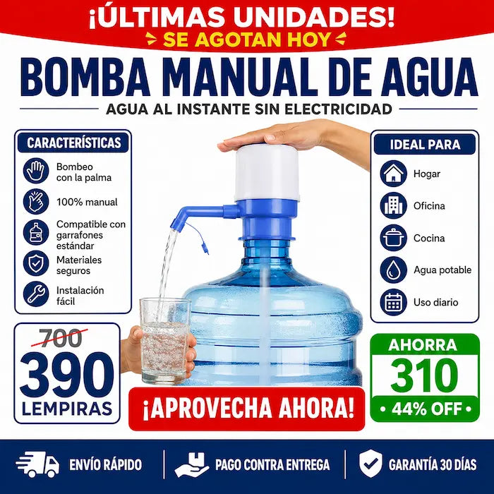 Bomba Manual de Agua para Garrafones — Sin Electricidad, Sin Levantar el Bidón