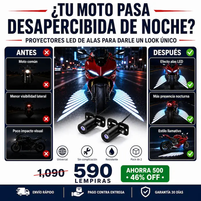 Luces LED Proyector de Alas de Ángel para Moto — Estilo Único que Llama la Atención