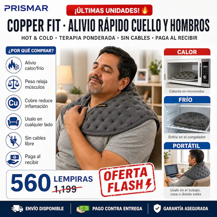 Copper Fit Wrap Terapéutico Cuello y Hombros — Calor y Frío