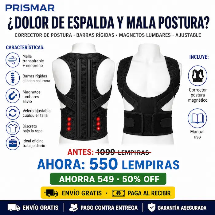 🦴✨ Corrector de Postura con Soporte Lumbar — Magnetos + Barras | Discreto Bajo la Ropa | Alivio Desde el 1er Día 💪⬆️ - imagen 3