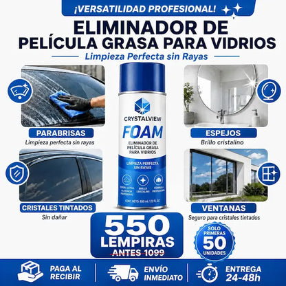 CristalVision Pro – Eliminador de Película Grasa para Vidrios Profesional Certificado y Con Garantía Amazon