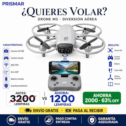 Drone M3 — ¡Vuela, Graba y Sorprende desde el Primer Vuelo!