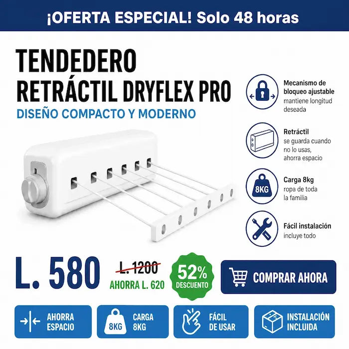 DryFlex Pro – Tendedero Retráctil Amazon Garantia Extendida