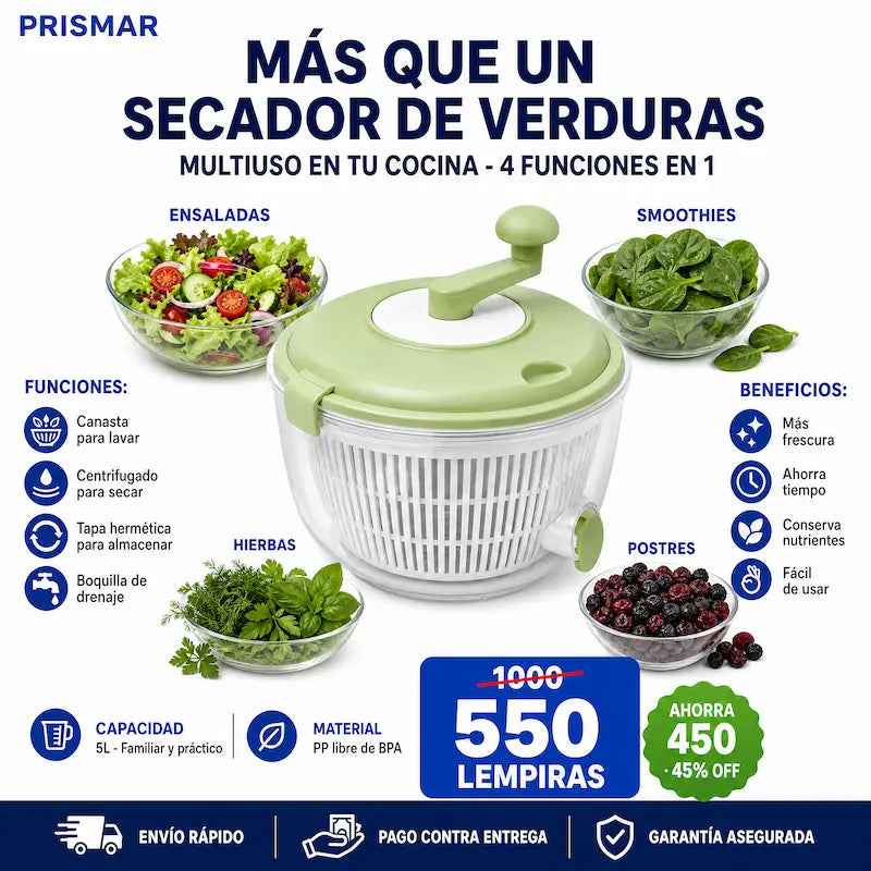 FreshSpin Pro™ – Secador de Verduras Inteligente