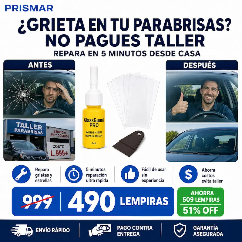 GlassGuard Pro™ – Kit Reparador de vidrio Automotriz o de hogar