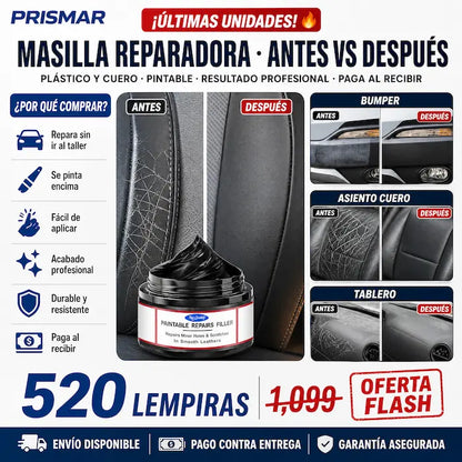 🔧🚗 Repairs Filler Reparador de Plástico y Cuero — Rellena Huecos y Rayones | Acabado Pintable | Sin Taller 🎨