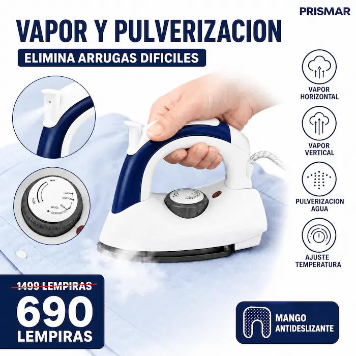 Plancha Portátil Plegable de Viaje — Vapor · 3 Temperaturas · 460g · 110V Honduras - imagen 3