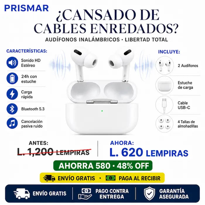 AirPods Pro 4 – Audífonos Inalámbricos Premium + GARANTIA 12 MESES
