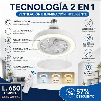 CoolLight Pro™ – Ventilador LED 2 en 1