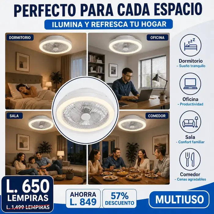 CoolLight Pro™ – Ventilador LED 2 en 1