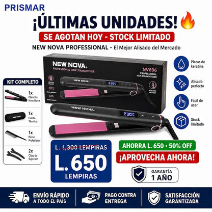 New NOVA NV606 – Alaciado Profesional con Cuidado de Keratina Certificada más Garantía