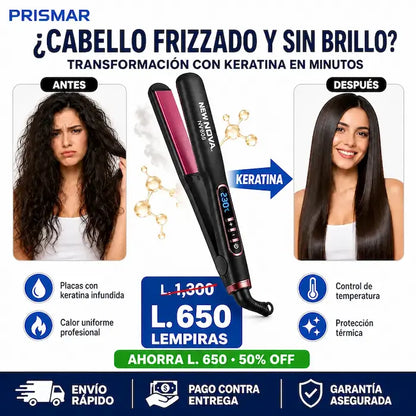 New NOVA NV606 – Alaciado Profesional con Cuidado de Keratina Certificada más Garantía