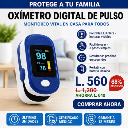 OXY CHECK™ – Oxímetro Digital de Pulso Certificado Medico + Garantia de 12 meses