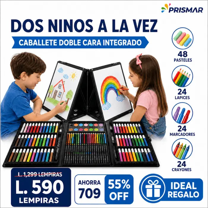 Set de Arte 208 Piezas para Niños — Lápices · Marcadores · Acuarelas · No Tóxico - imagen 3