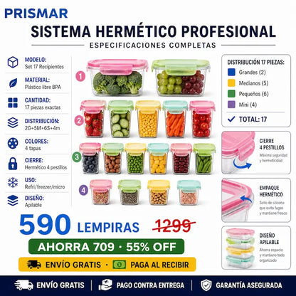 🥡 Set de Recipientes Herméticos — ¡Organizá tu Cocina y Conservá Mejor tus Alimentos!