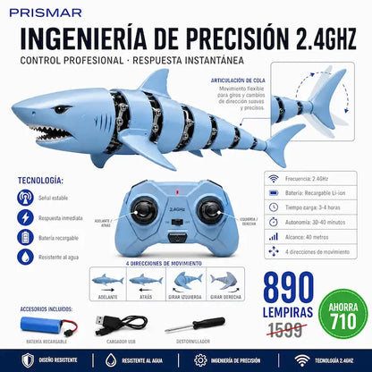 SharkAttack RC – Tiburón a Control Remoto Con Garantía 12 meses Gratis