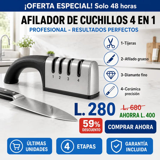 Afilador de Cuchillos Profesional 3 Etapas Manual | EdgeMaster Pro AMAZON CON GARANTIA EXTENDIDA Y CERTIFICACIÓNN - Inversiones Alkosto
