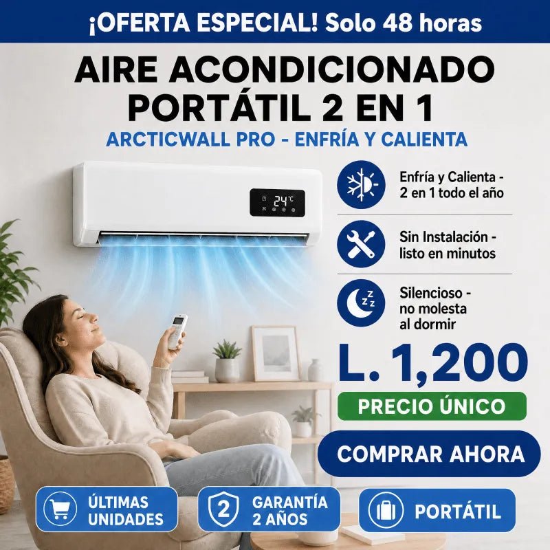 ArcticWall Pro Amazon– Mini Aire Acondicionado Portátil 2 en 1 Certificado Garantia Extendida 2 años - Inversiones Alkosto