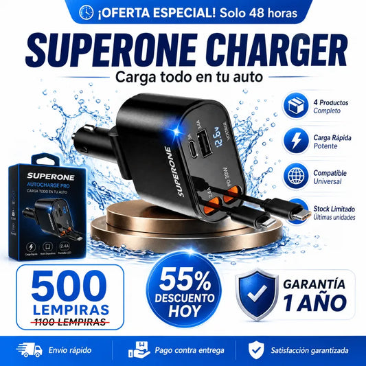 AutoCharge Pro 4 - en - 1 – Cargador Retráctil Inteligente para Auto - Inversiones Alkosto