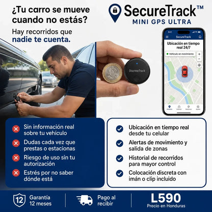 SecureTrack™ – Rastreador GPS para Vehiculos, Mascotas , personas y más Garantía 12 Meses