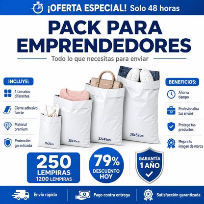Bolsas de Envío de Polietileno VARIOS TAMAÑOS con Adhesivo – Pack para Emprendedores - Inversiones Alkosto
