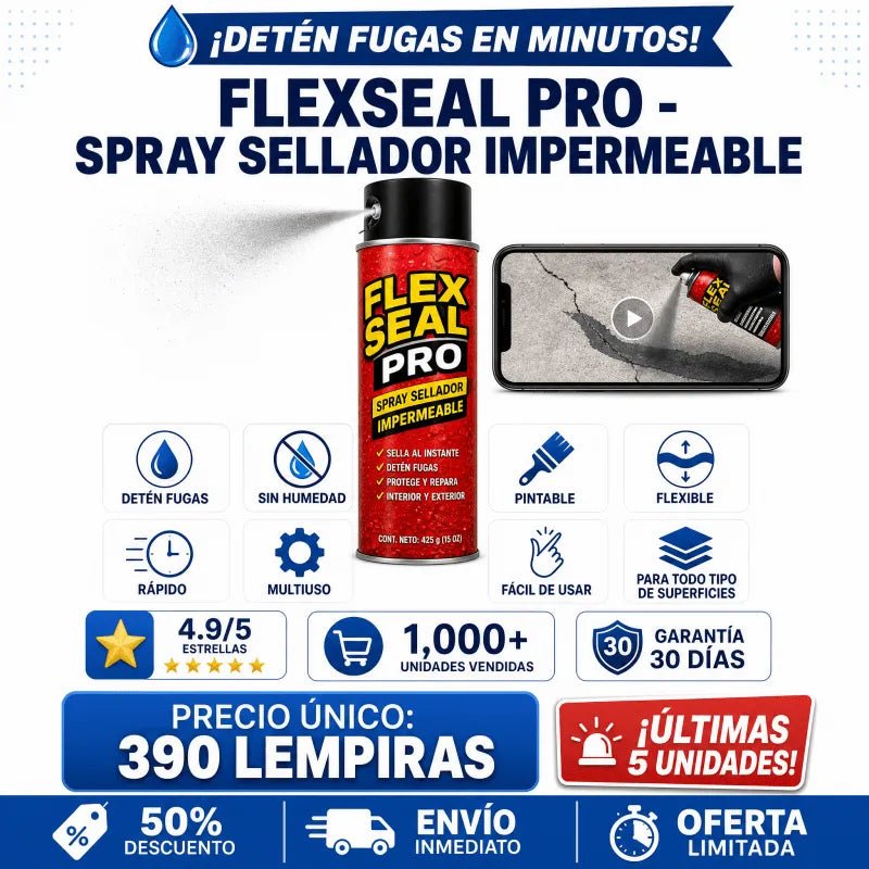 FlexSeal Pro – Spray Sellador Impermeable Antifugas - Inversiones Alkosto