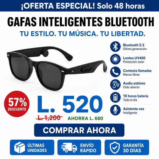 Gafas Inteligentes Bluetooth Pro – Auriculares Integrados & Lentes UV CERTIFICACION CONTESTA LLAMADAS