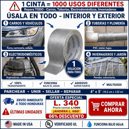 HydroStop Pro – Cinta Selladora Impermeable de Alta Resistencia Amazon con garantía extendida - Inversiones Alkosto
