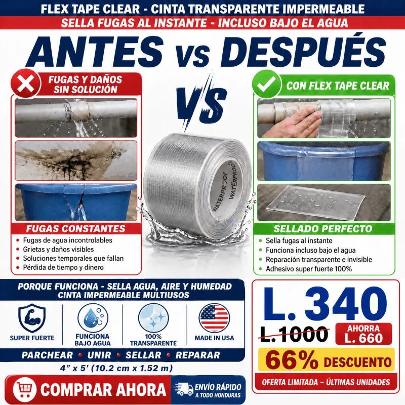 HydroStop Pro – Cinta Selladora Impermeable de Alta Resistencia Amazon con garantía extendida - Inversiones Alkosto