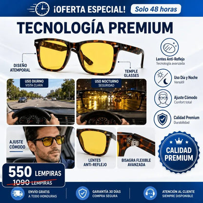NightDrive Vision™ – Gafas Antirreflejo Día & Noche
