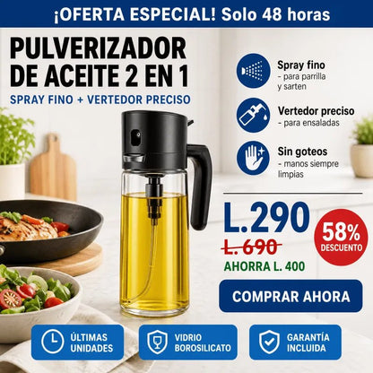 OilSpray Pro – Pulverizador Premium para Aceite y Cocina AMAZON CON GARANTIA Y CERTIFICACION - Inversiones Alkosto