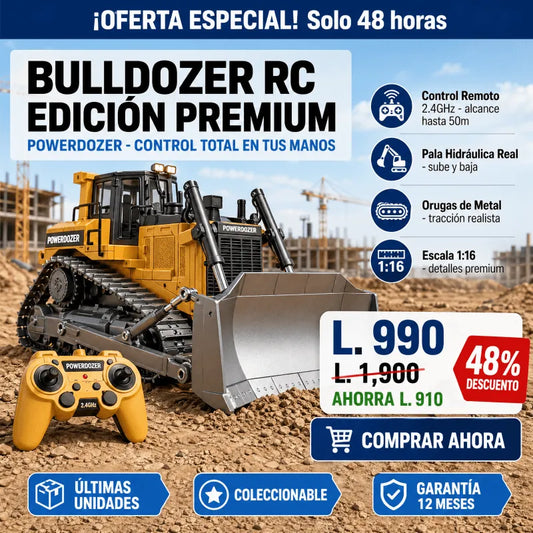 PowerDozer™ – Bulldozer RC Edición Premium Collecionable Con Garantia 12 meses incluida - Inversiones Alkosto