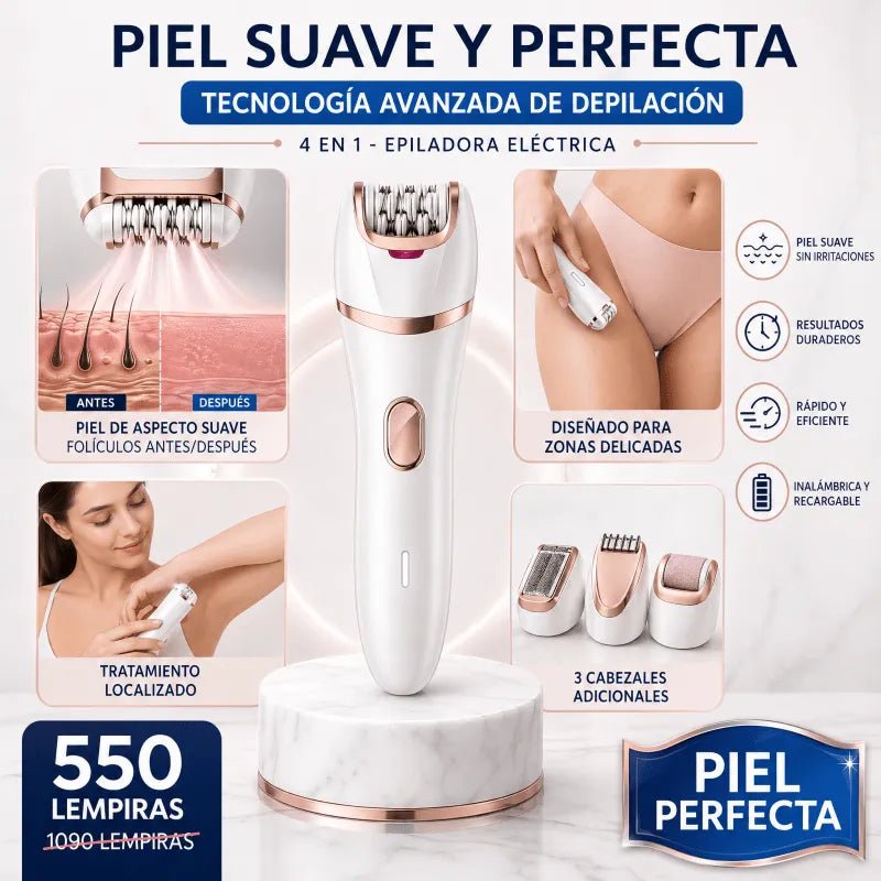 SmoothTrim™ – Depiladora 4 en 1 para Piel Suave, Rápida y sin Irritación