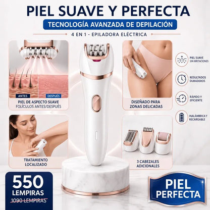 SmoothTrim™ – Depiladora 4 en 1 para Piel Suave, Rápida y sin Irritación