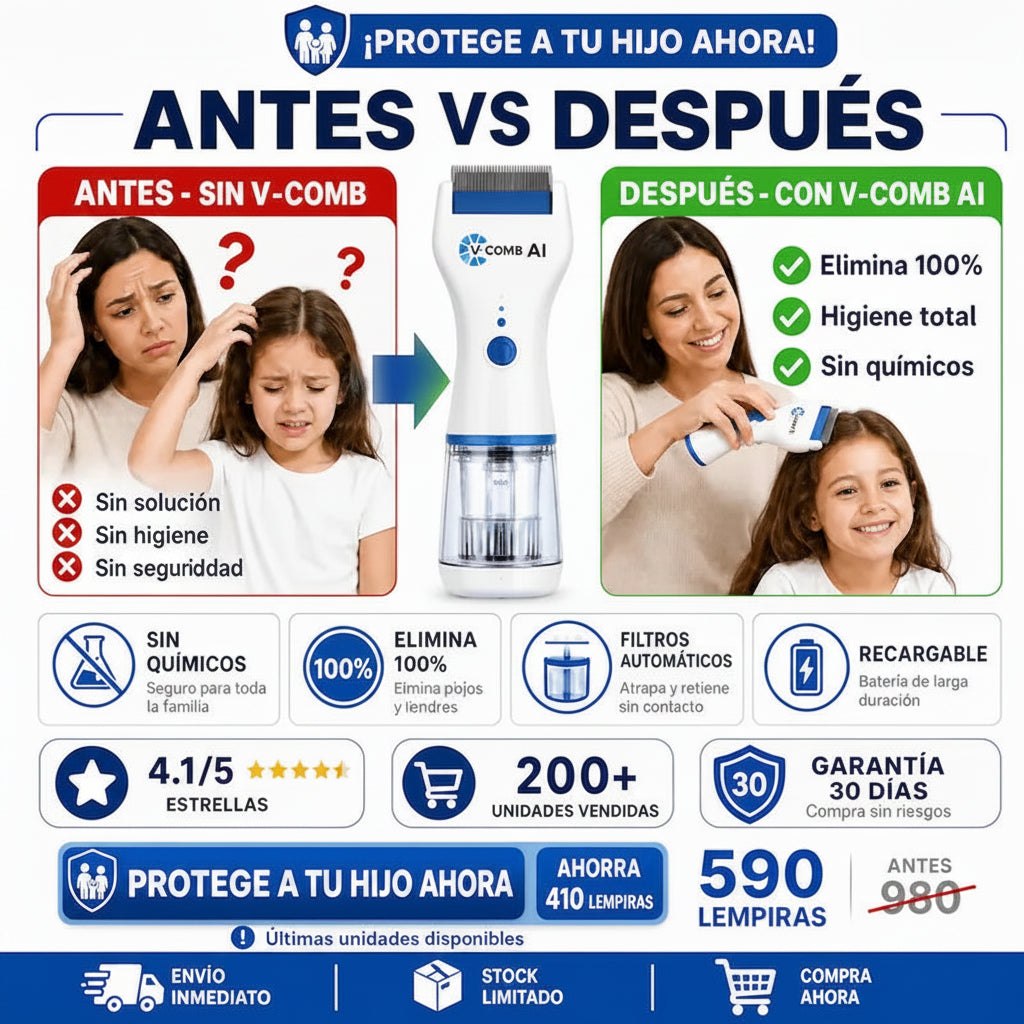 PioClean™ Pro – Eliminador Eléctrico de Piojos y Liendres (Recargable)